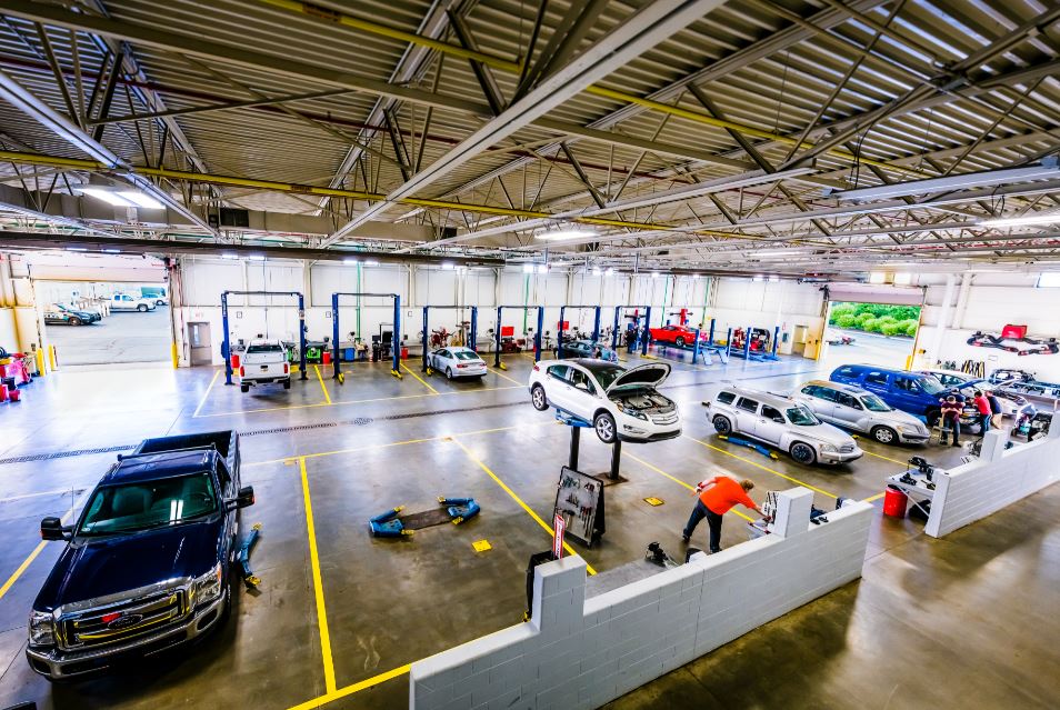 View of the Lansing Community College Automotive Classroom